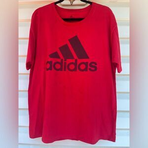 Adidas rich red short-sleeved shirt, crew neck, chest logo, XL/TG